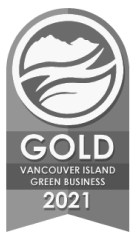 vancouver island green business 2021 gold award grayscale logo