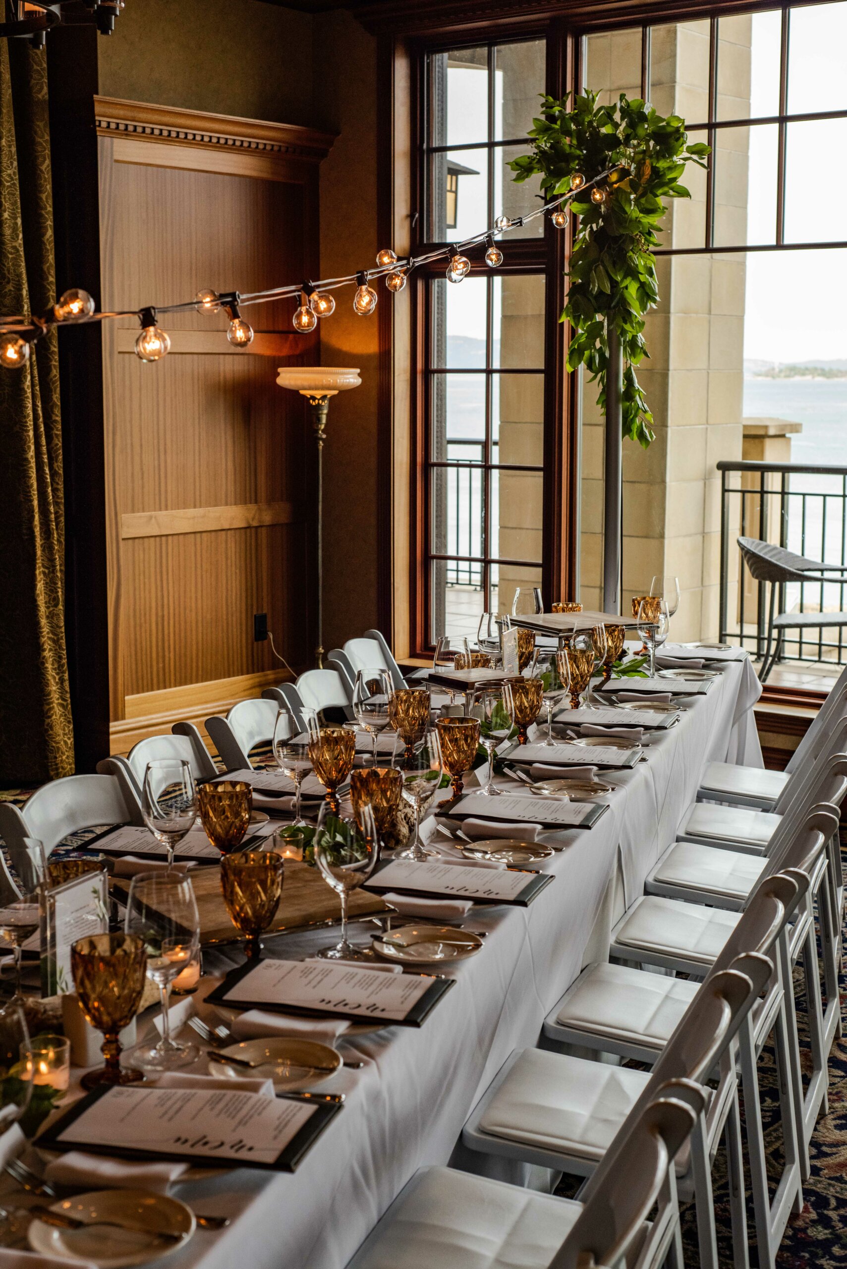 wedding table decor rustic lighting