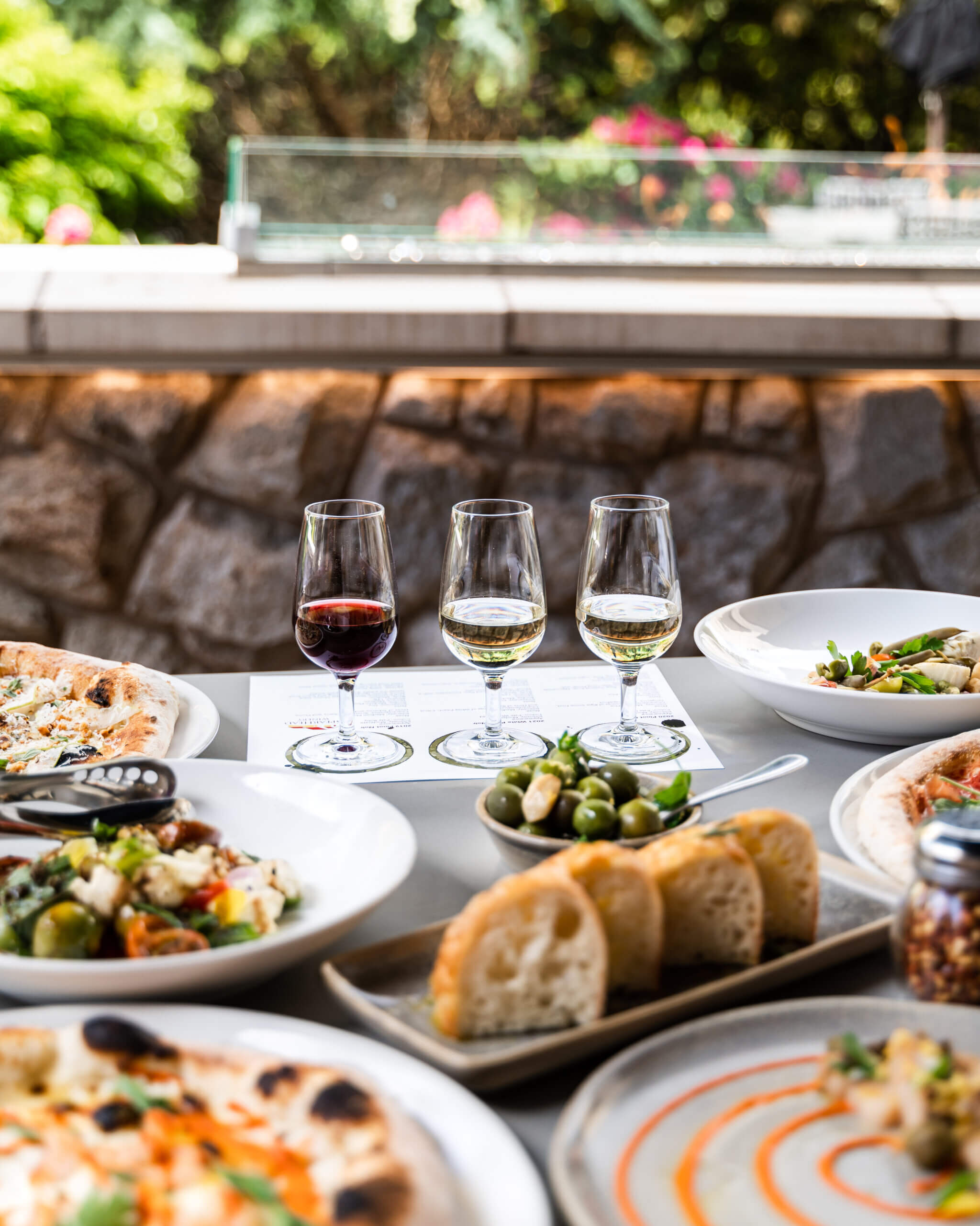 Wine Flights at FARO handcrafted pizza and tasting room