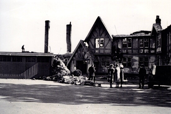 Aftermath of original Oak Bay Beach Hotel burned down.