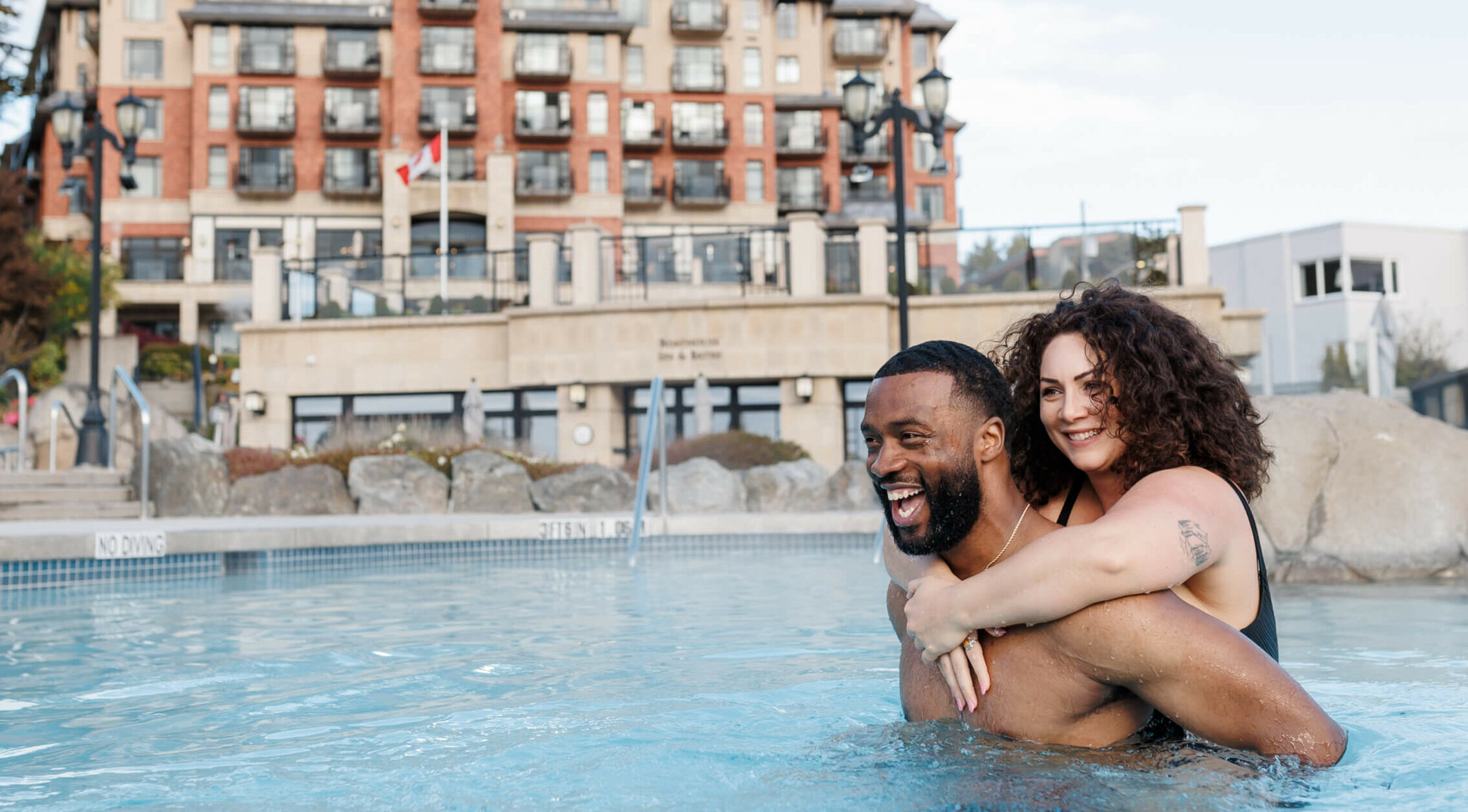 Oak Bay Beach Hotel Victoria BC Couple In Pools Seaside