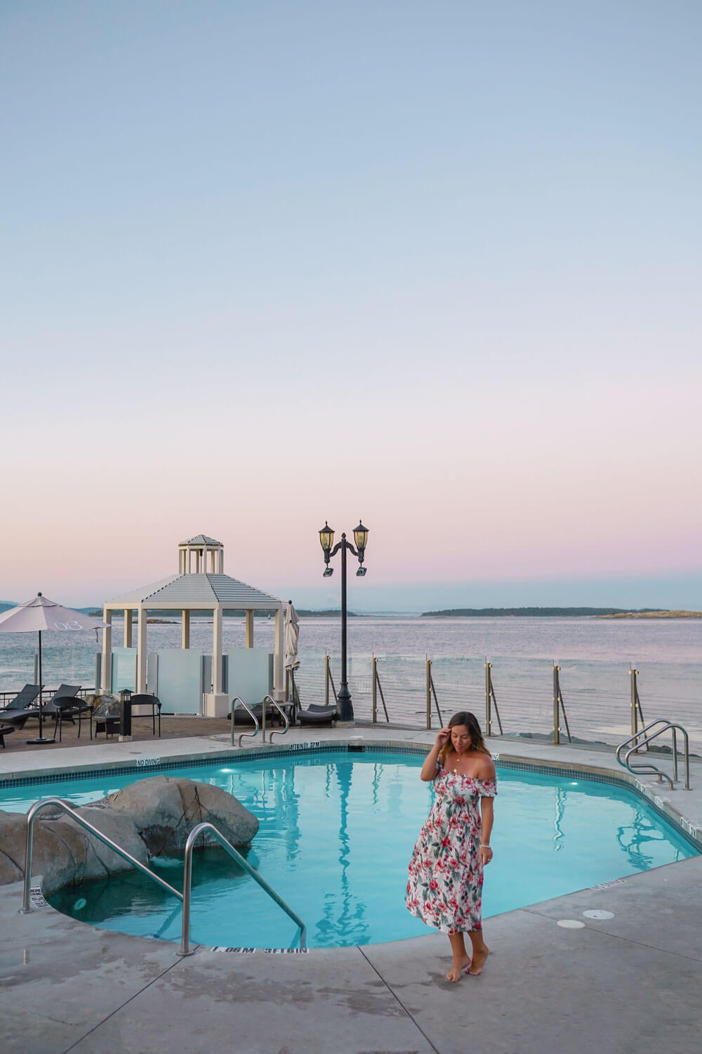 Receive access to heated seaside mineral pools as a guest at the oak bay beach hotel